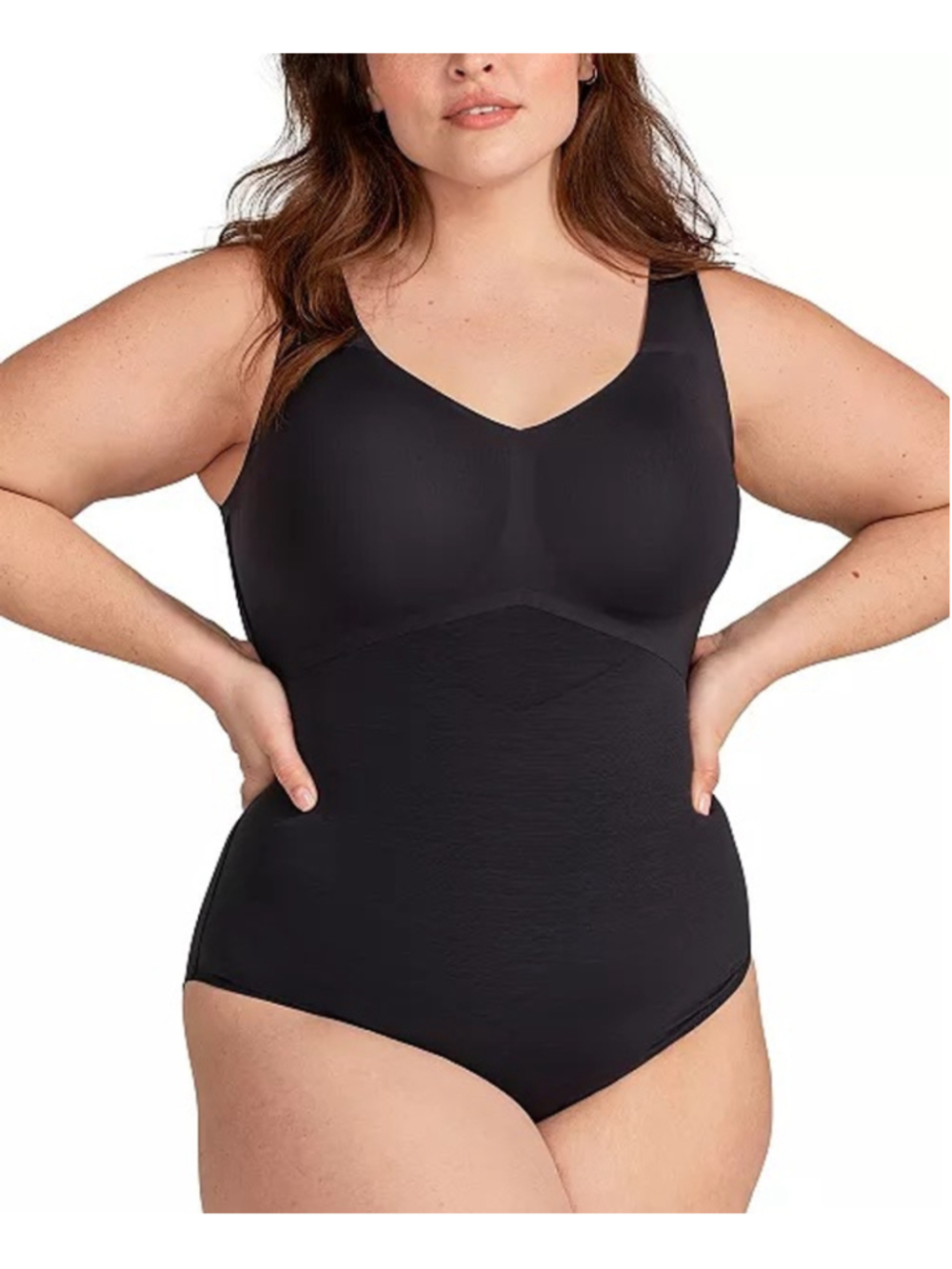 Women's Honeylove LiftWear Tank Bodysuit 1X Dark Gray compression plus ￼